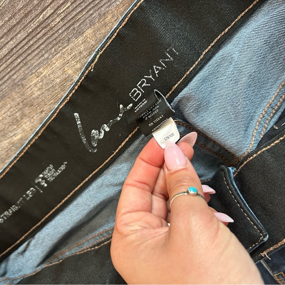 Lane Bryant Straight Leg Jeans Size 16 Avg Dark Wash Elastic Waist Tummy Control - Picture 6 of 10